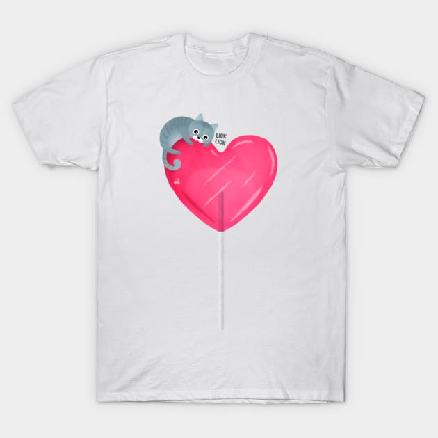 Sweet heart lollipop T-Shirt by Catcherry